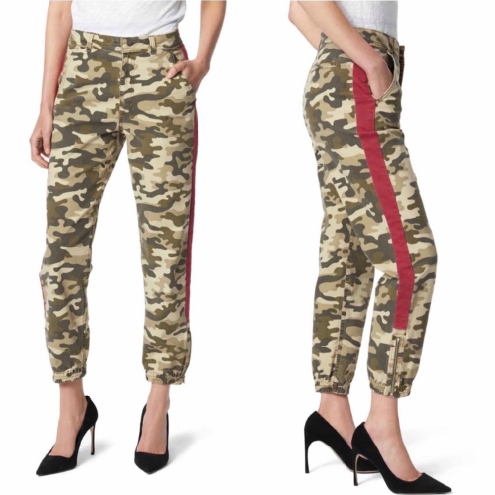 Joe’s Jeans Camo Red Stripe Jogger Pants Size 25 NEW